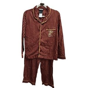 Pottery Barn Burgundy Striped Pajama Set